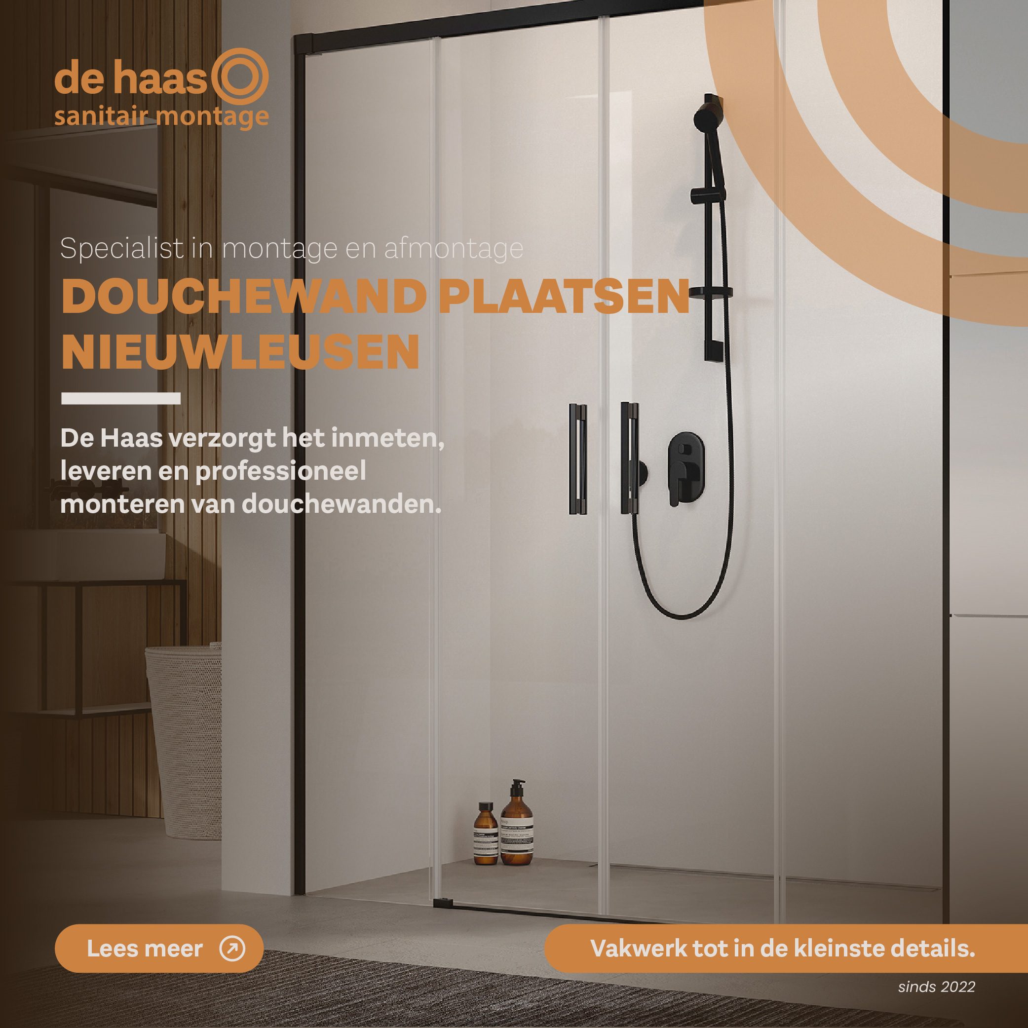 douchewand plaatsen Nieuwleusen